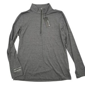 Travis Mathew NWT Crestview 1/4 Zip Heather Gray Medium DELL Logo at Wrist